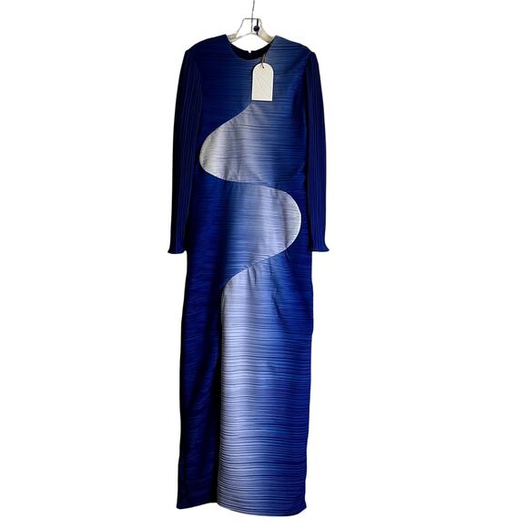 Mayle Vasquez Nativa Maxi Dress Planet Blue White size XL Long sleeve New - Picture 3 of 6